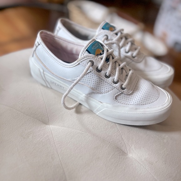 Sperry top sliders. Lace up. - Picture 3 of 3